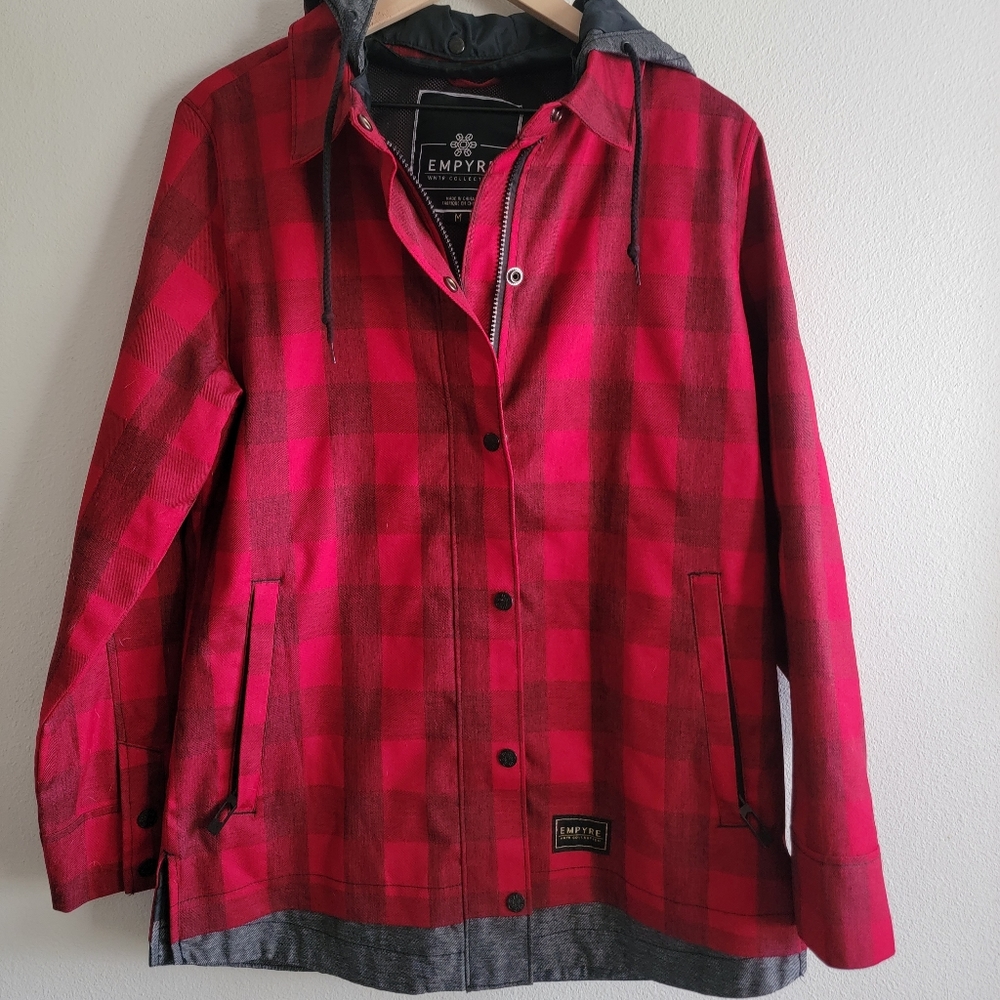 Empire Softshell Jacket, M, Red plaid